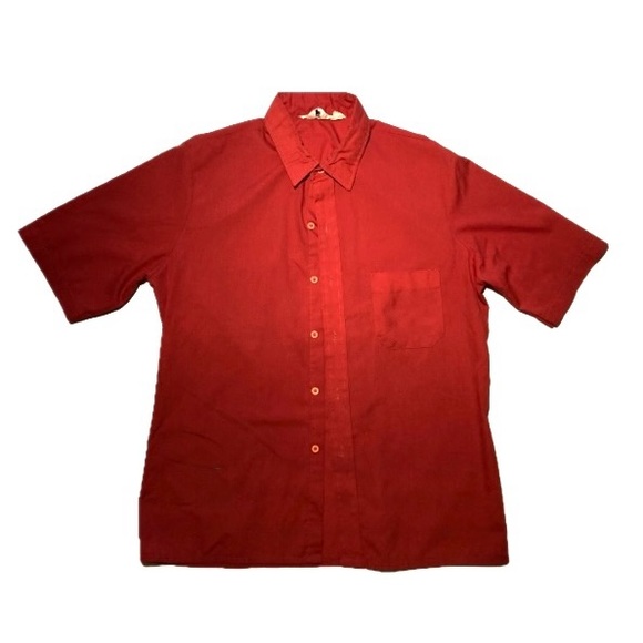 Medium Men or L Women Ultra Red Short Sleeve Vintage Shirt - Picture 1 of 3